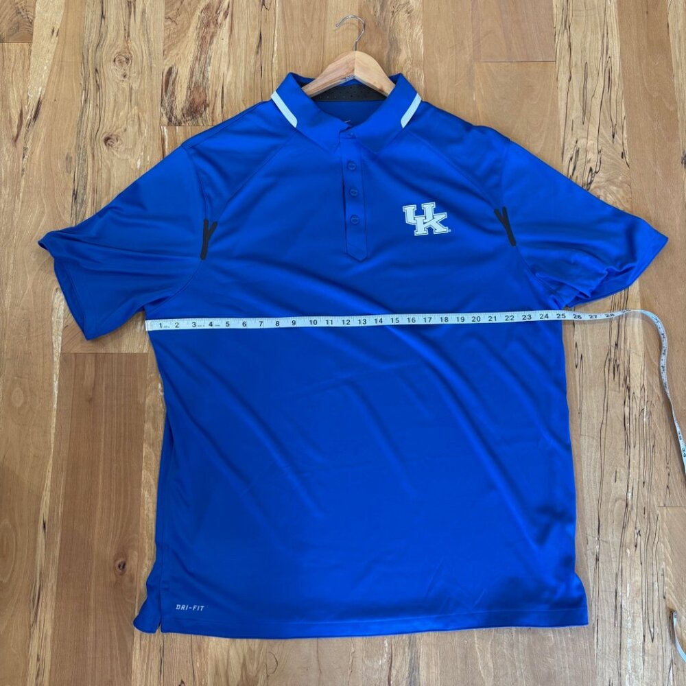 Nike University of Kentucky Wildcats Blue Dri-Fit Polo Golf Shirt Men's XXL 2XL - Picture 7 of 7